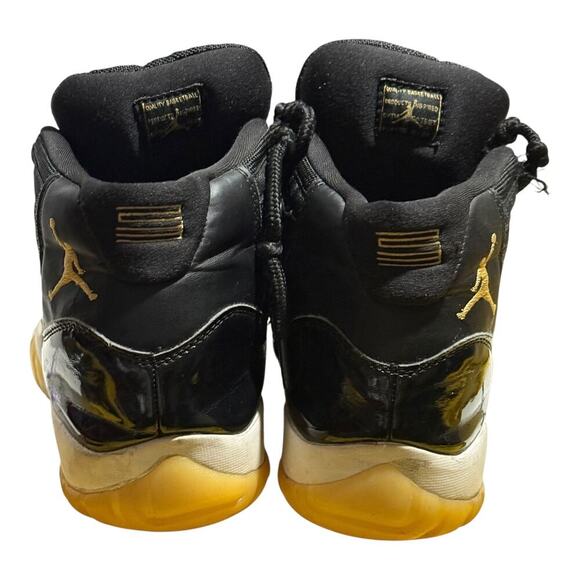 Air Jordan 11 Retro DMP Black Gold 378037-072 Men's Size 9 Concord Mid OG Patent - Picture 5 of 10